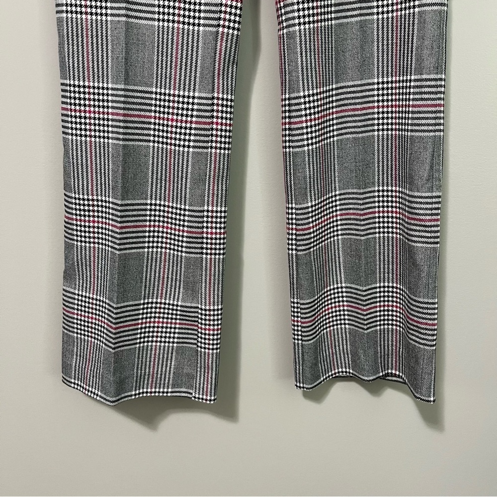 Le Chateau Mid Rise Plaid Flared Bottom Pants - Picture 6 of 11